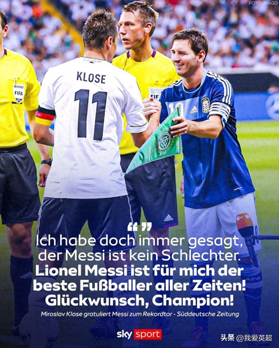 Phong độ! Sau khi kỷ lục bị phá, Klose 48 tuổi gửi lời chúc mừng tới Messi: Chúc mừng nhà vô địch, với tôi anh ấy chính là GOAT