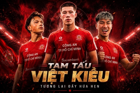 Đội bóng Công An sở hữu tam tấu Việt kiều cực khủng tại V.League 2026/27