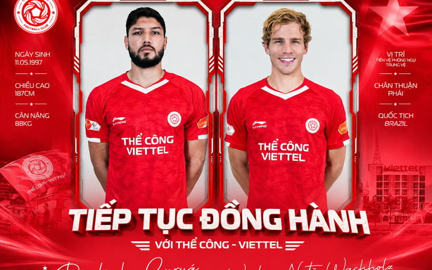 Thể Công Viettel gia hạn với Wesley Nata và Paulinho Martin