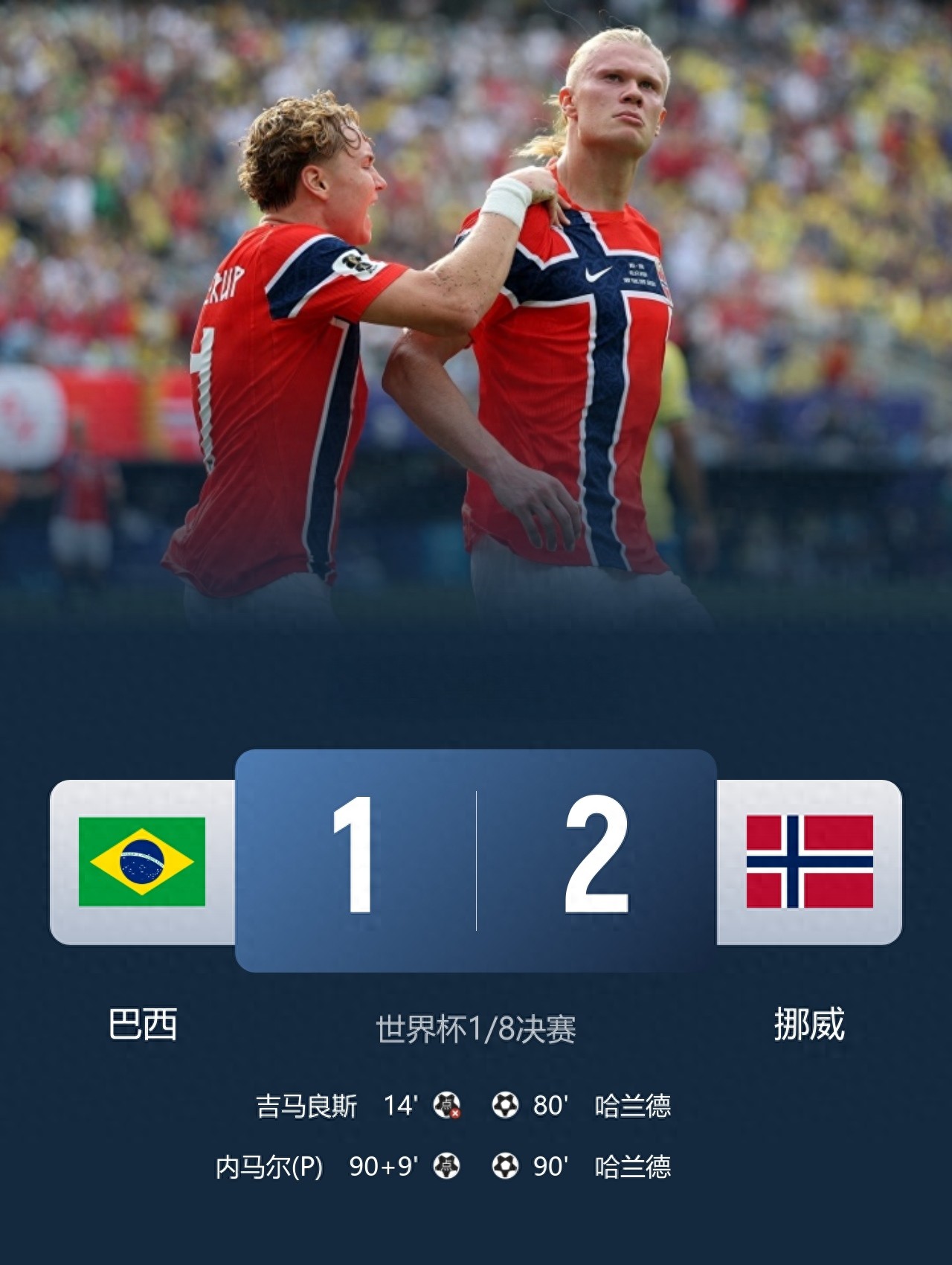 28 năm, cùng một tỷ số, cùng một nỗi tuyệt vọng: Chúc mừng Na Uy, Brasil của Ancelotti càng trở nên tệ hơn.