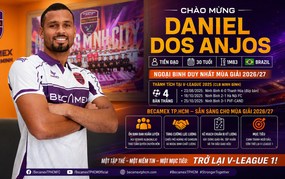 Becamex TP.HCM chốt ngoại binh duy nhất: Daniel Dos Anjos tái hợp HLV Gerard Albadalejo