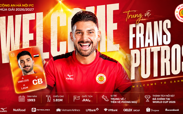 CLB Công an Hà Nội chiêu mộ tuyển thủ Iraq vừa dự World Cup