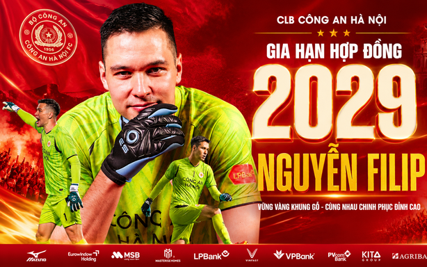 Nguyễn Filip gia hạn hợp đồng 3 năm với CLB Công an Hà Nội